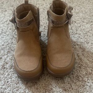 Stride Rite Tan Kids Boots with Bow Detail